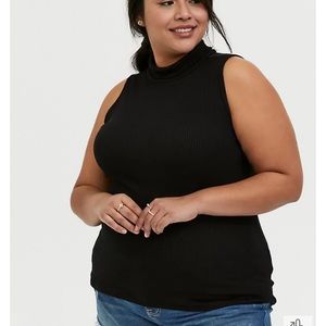 TORRID BLACK RIB TURTLENECK TANK